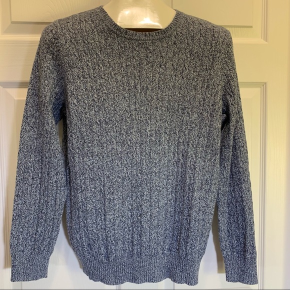 Kim Rogers Navy Blue & White Cable Crew Sweater L - Picture 1 of 8